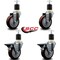 Service Caster 4'' Maroon Poly Wheel Swivel 1-7/8'' Expanding Stem Caster Set 2 Brakes, 4PK SCC-EX20S414-PPUB-MRN-2-PLB-2-178 - alternate 2